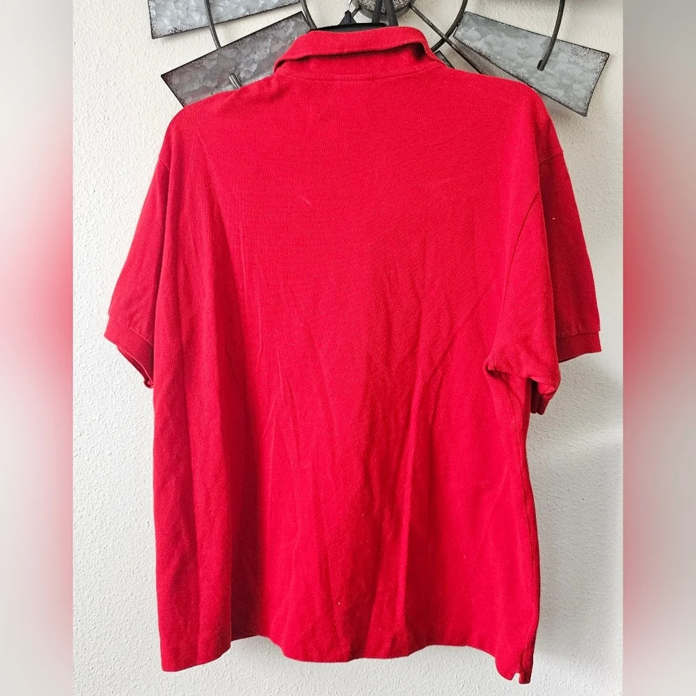 La Coste Men's Red Alligator Logo Polo 6 Button Soccer Europe France Classic 6
